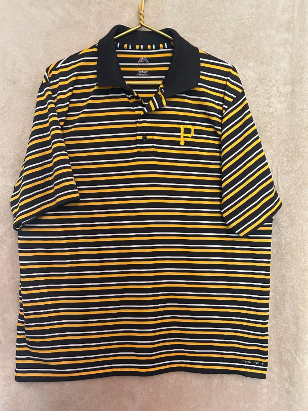 Men's Pittsburgh Pirates Striped Polo Shirt XL